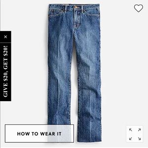 NWT JCREW full length Demi bootcut jean in Kamari wash.